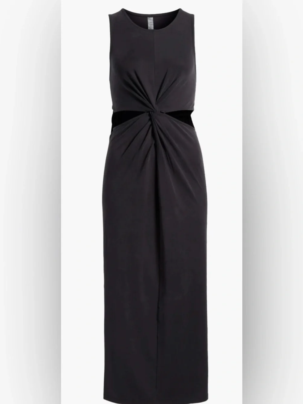 Beyond Yoga Black Twist-Knot Cutout Midi Dress M - Picture 7 of 15